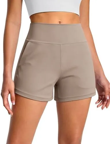 baydi clouduxi workout athletic shorts for women 3 pale khaki